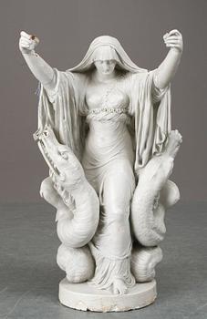 1040. A late 18th century plaster sculpture/candelabra after the model by J. T. Sergel.