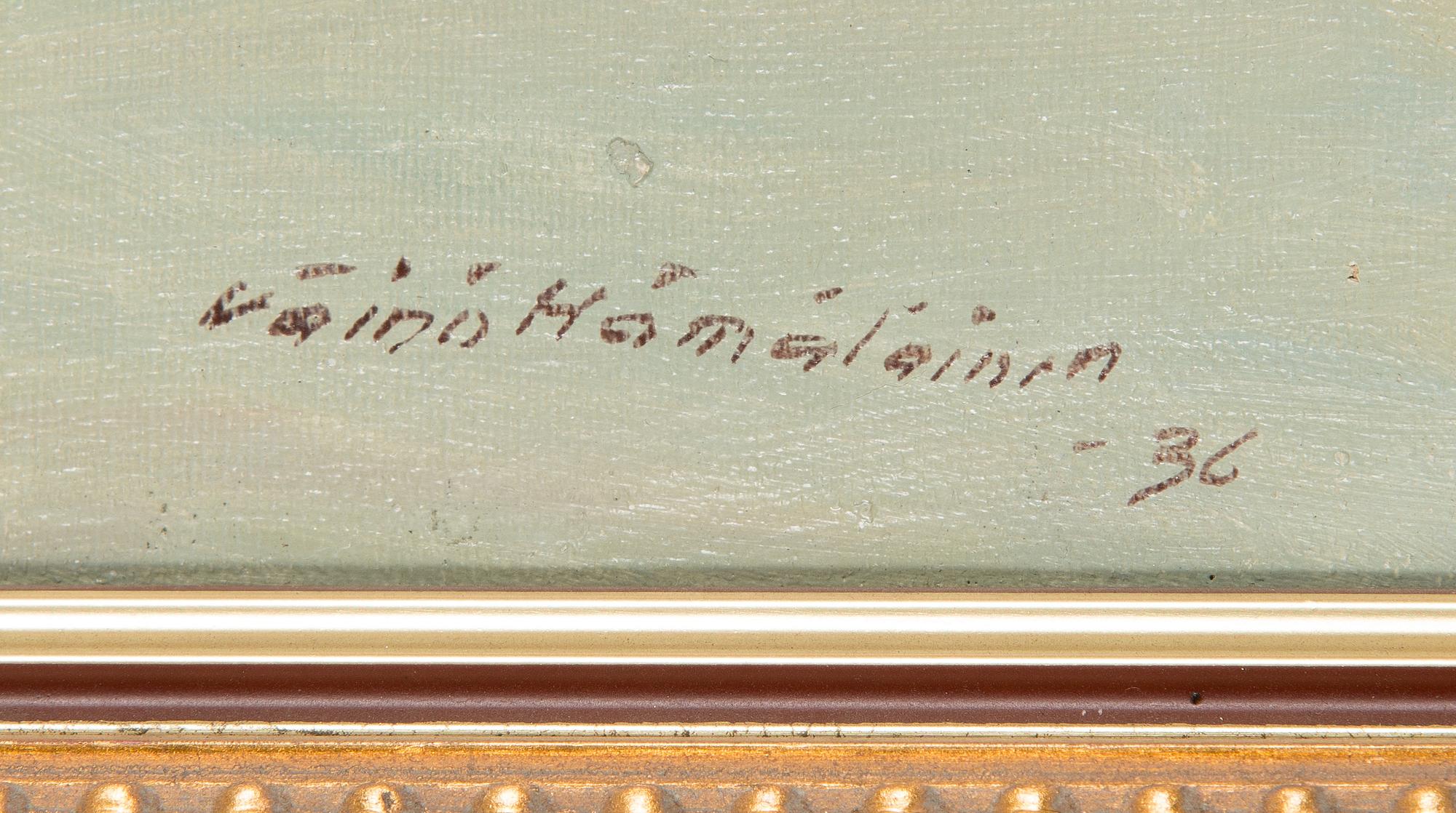 Väinö Hämäläinen, oil on canvas, signed and dated -36.