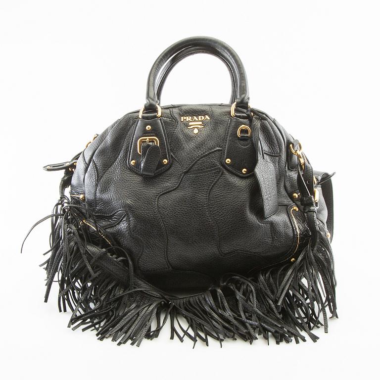 Prada, Väska "Cervo Patch Bauletto Fringe Bag".