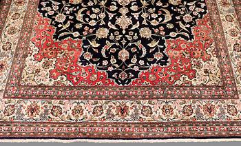 A CARPET, Figural silk Qum, signerad, 300 x 196 cm.