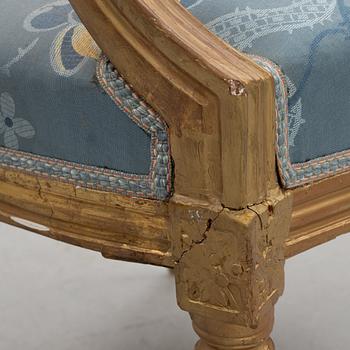 A pair of Louis XVI armchairs by Noël-Toussaint Porrot, Paris, (master 1761) second part of the 18th century.