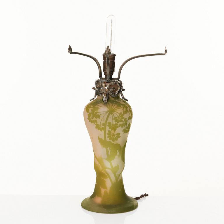 Emile Gallé, bordslampa, Nancy Frankrike, Art Nouveau ca 1900.