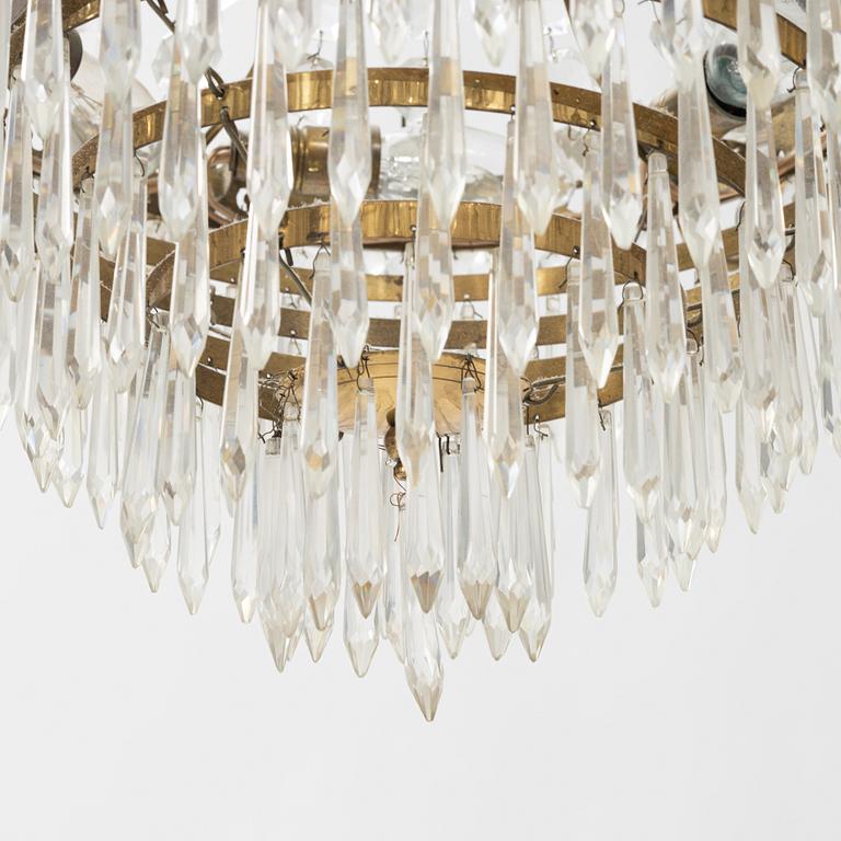 An Empire style chandelier, later part of the 20th Century.