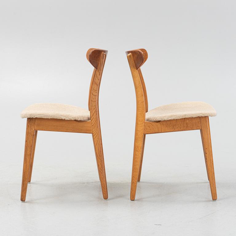Hans J. Wegner, stolar, 5 st, modell "CH-30", Carl Hansen & Son, Odense, Danmark.
