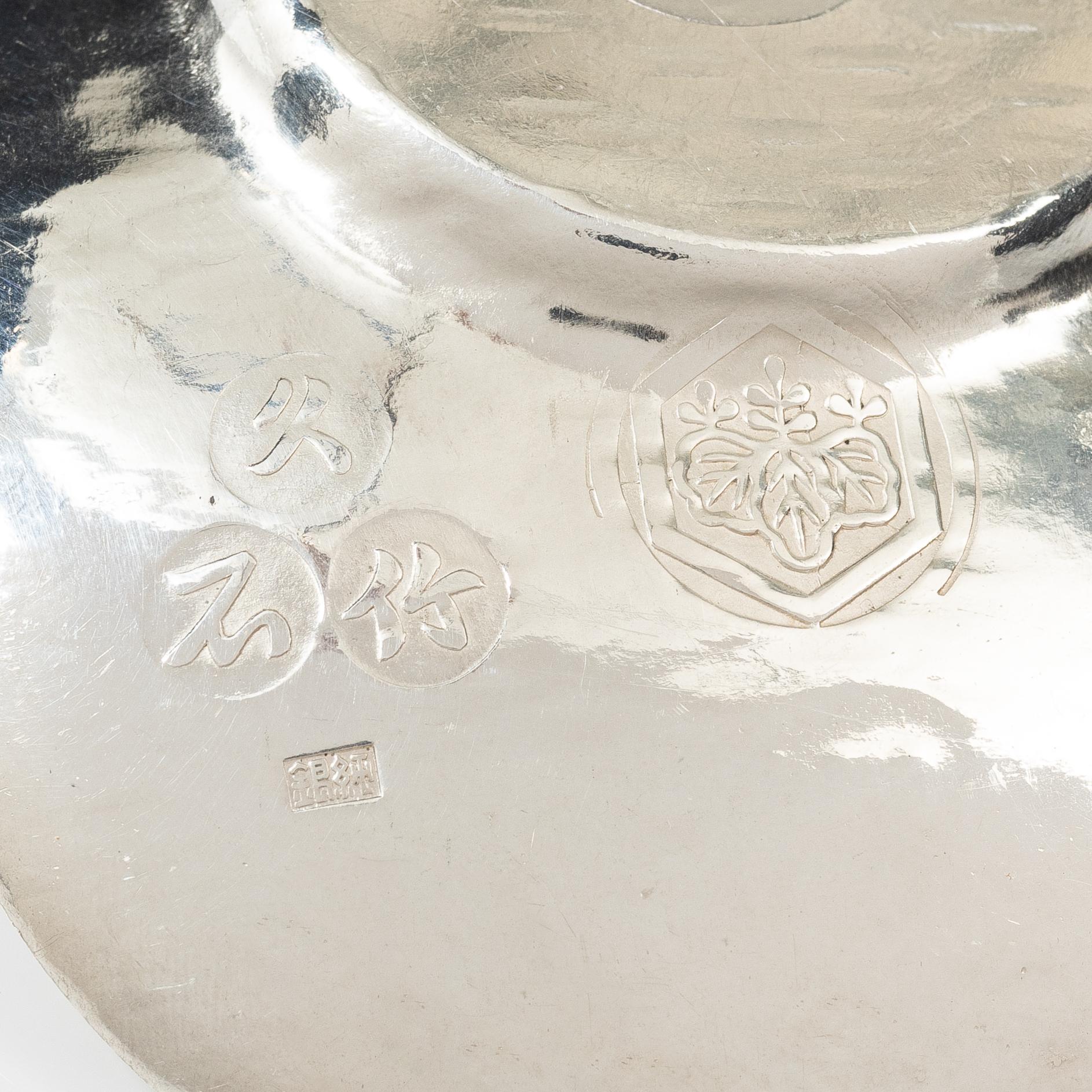 Fat, tre stycken, silver, Japan, 1900-tal.