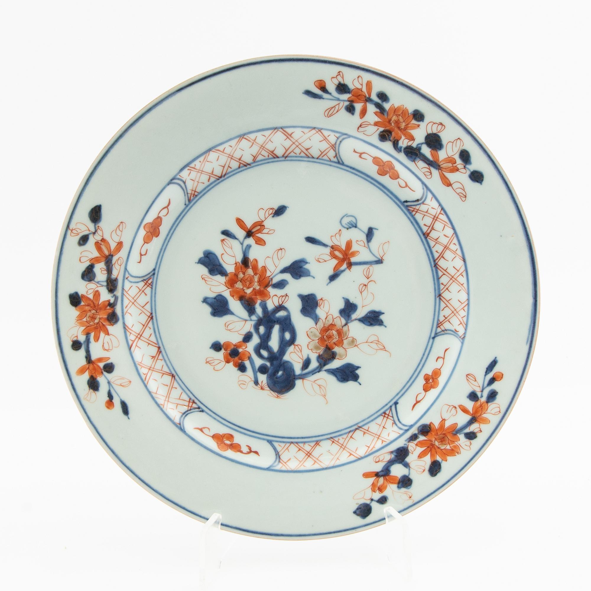 Plates 5 pcs China Qianlong/Kangxi Qing dynasty porcelain.