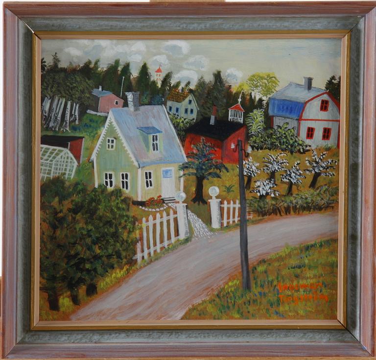 TINGSTRÖM, INGEMAR. Olja på pannå, sign, a tergo dat 1965.
