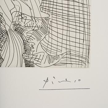 Pablo Picasso, "Couple: Femme et homme-chien, avec femme à la fleur", from: Series 156.