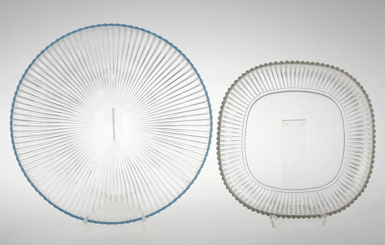 SERVISDELAR, glas, 43 st, "Reffla", Arthur Percy, Gullaskruf, formgiven 1952.