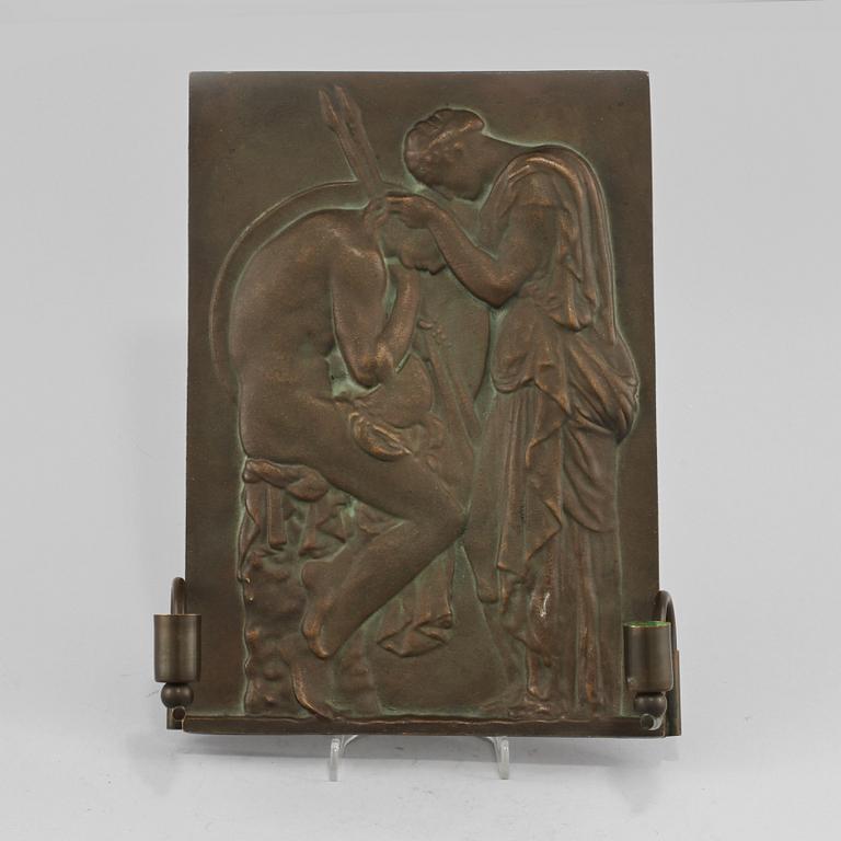 VÄGGLAMPETT, brons, art deco, 1920/1930-tal.
