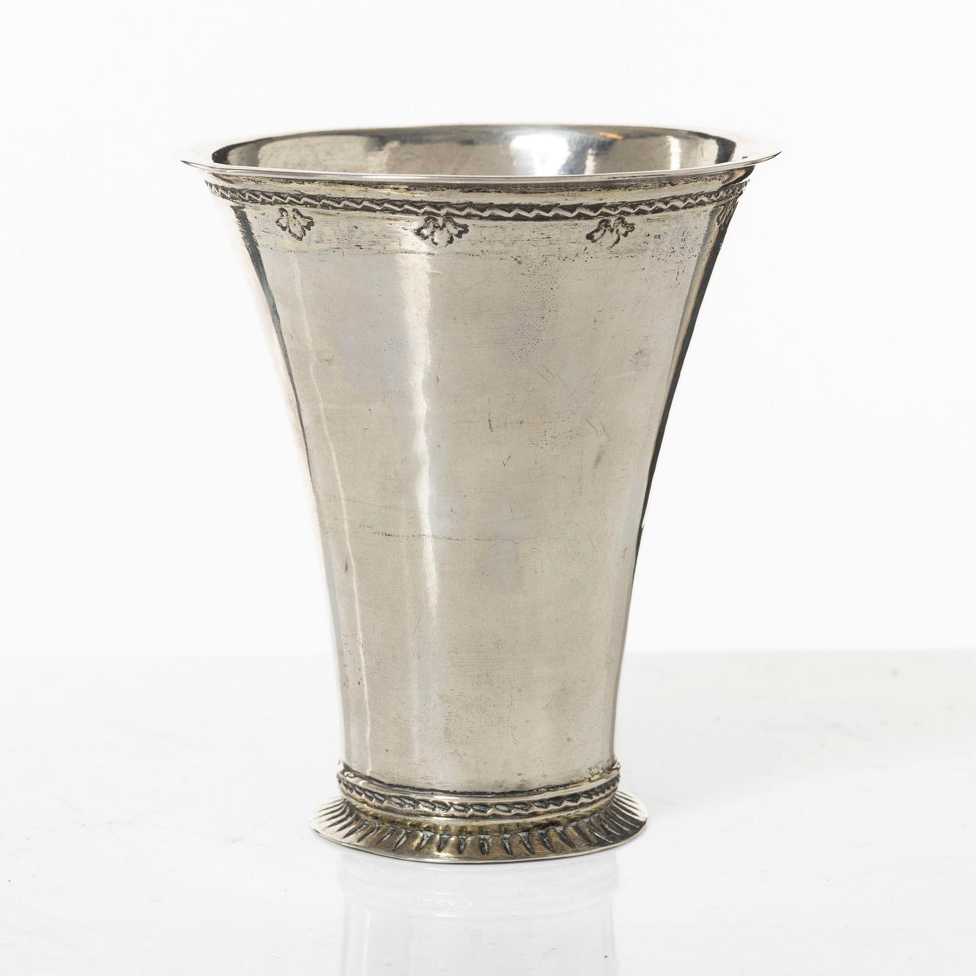 Conrad Heitmüller, bägare, silver Nyköping 1769.