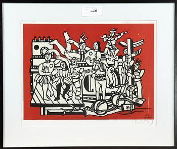 FERNAND LÉGER, efter, färglitografi, bär påskrift i blyerts.