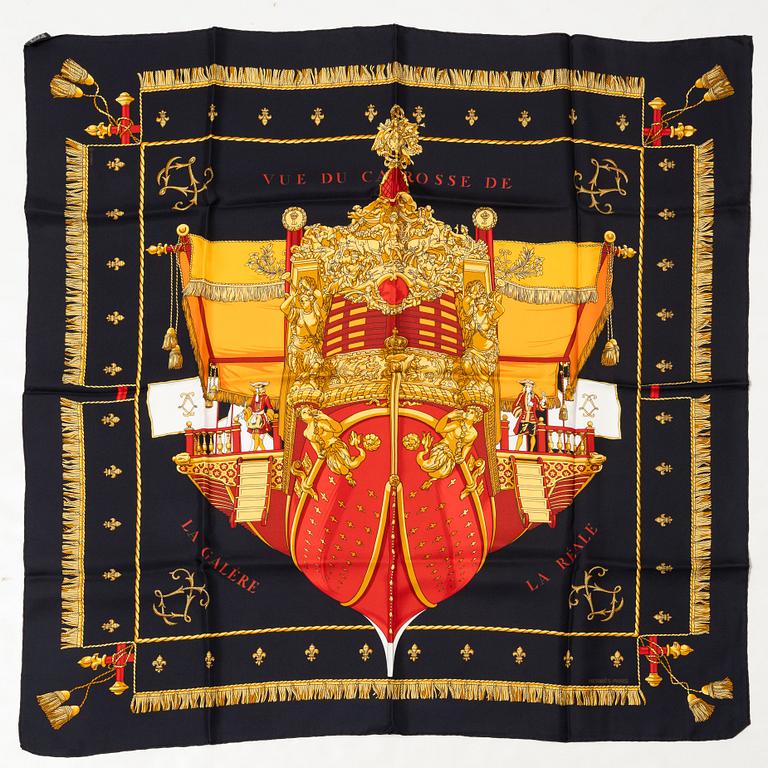 Hermès, scarf, "Vue du Carosse de la Galère La Réale".