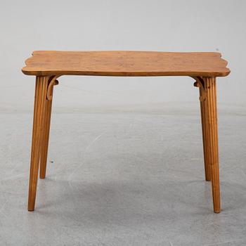 A burr birch veneered Swedish Modern coffee table, 1940's.