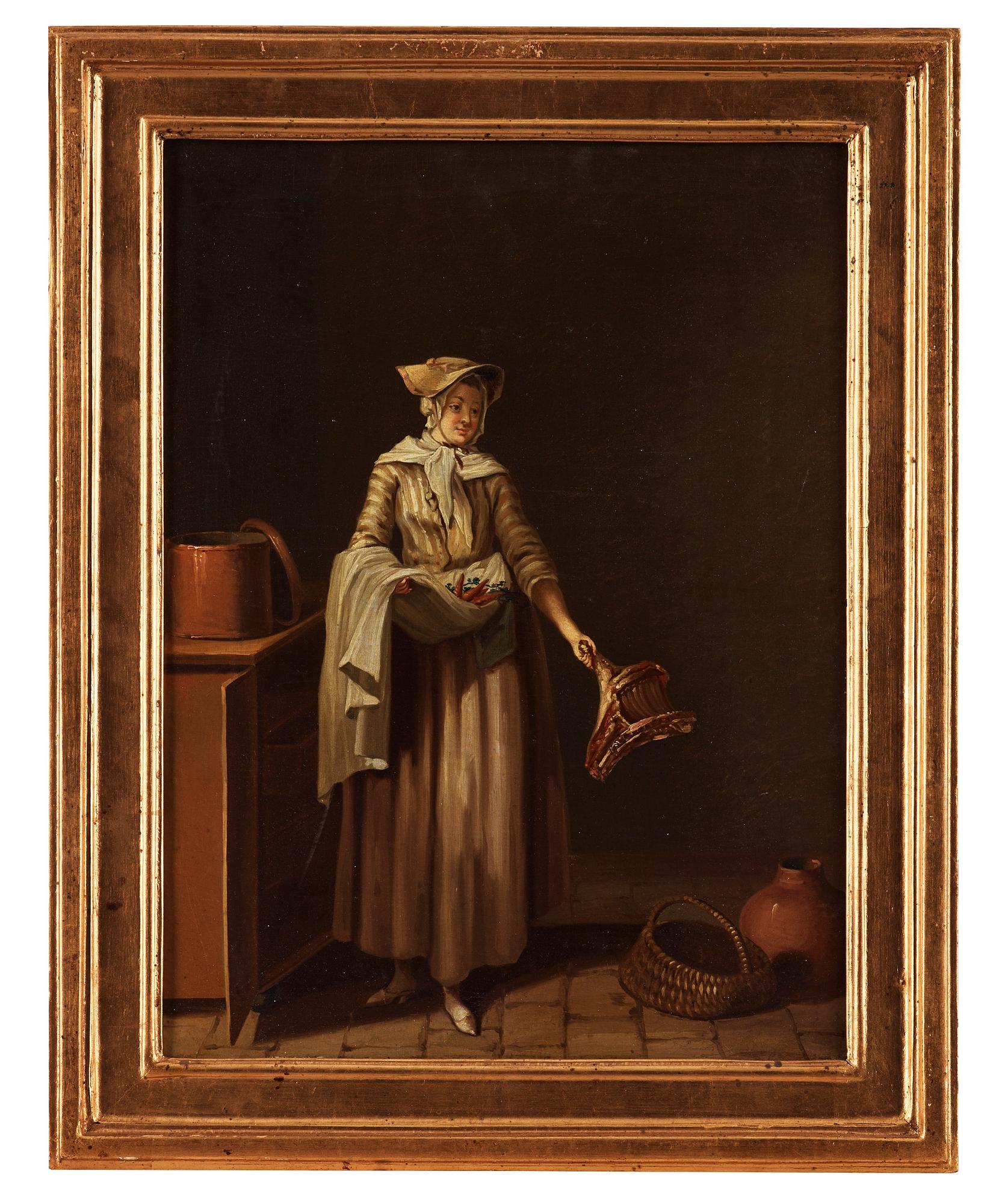 Pehr Hilleström, Woman with a mortar & Woman with a roast lamb (2).
