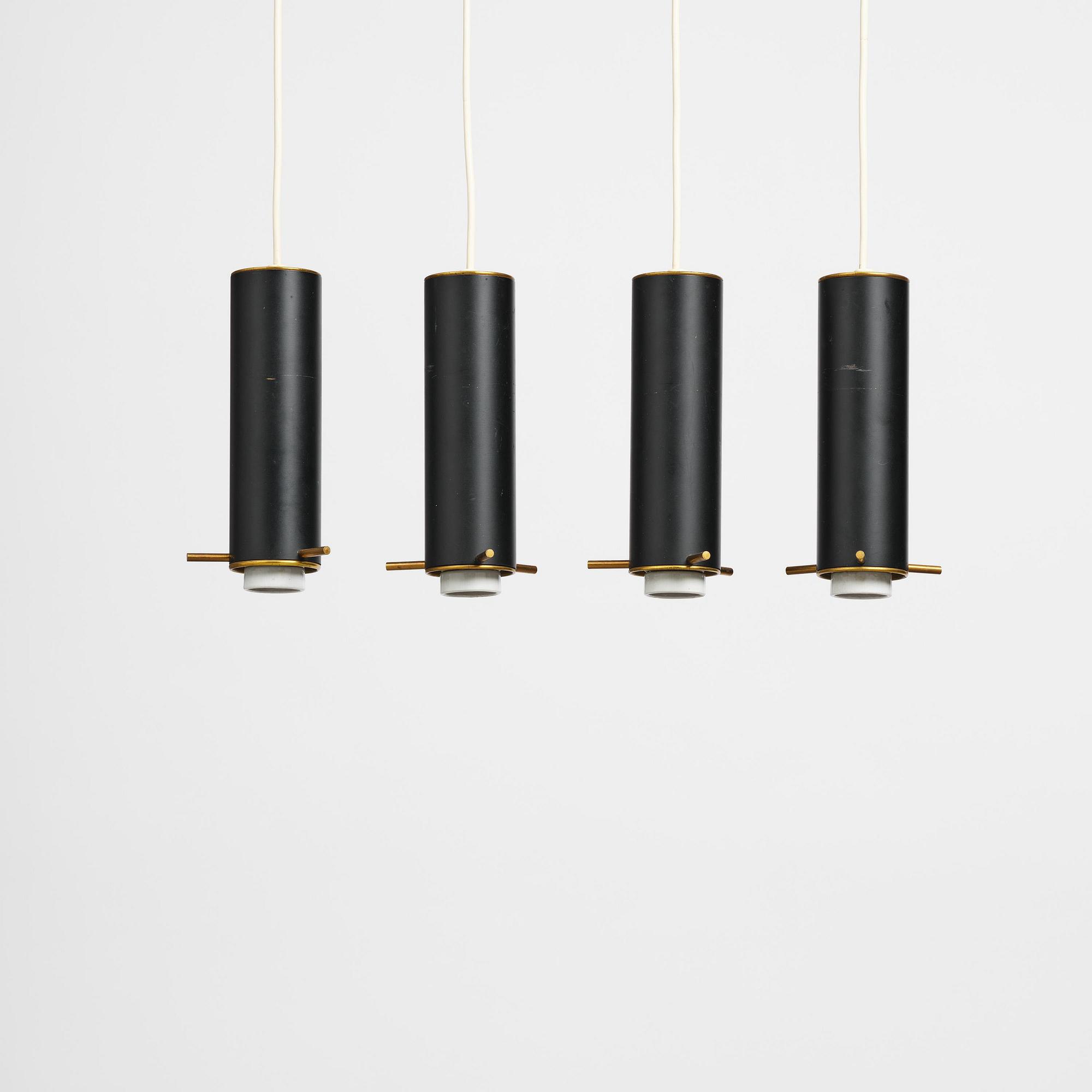 Alvar Aalto, taklampor, fyra stycken, "Hand Grenade" modell "A110", Arnold Wiigs Fabrikker, Norge, 1960-tal.