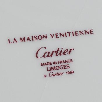 Servisdelar, 19 st, porslin "La Maison Venitienne", Cartier, Limoges, Frankrike.