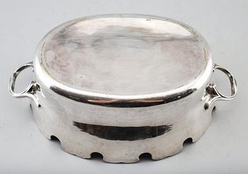 GLASSKÖLJARE, försilvrad mässing, sannolikt 1700-tal.