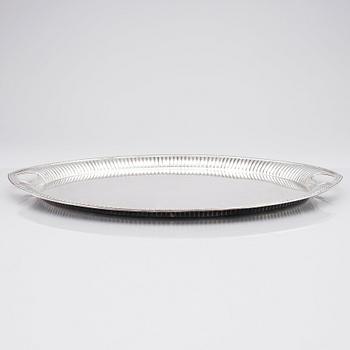 A Swedish early 20th Century silver tray, mark of CG Hallberg, Stockholm 1917.