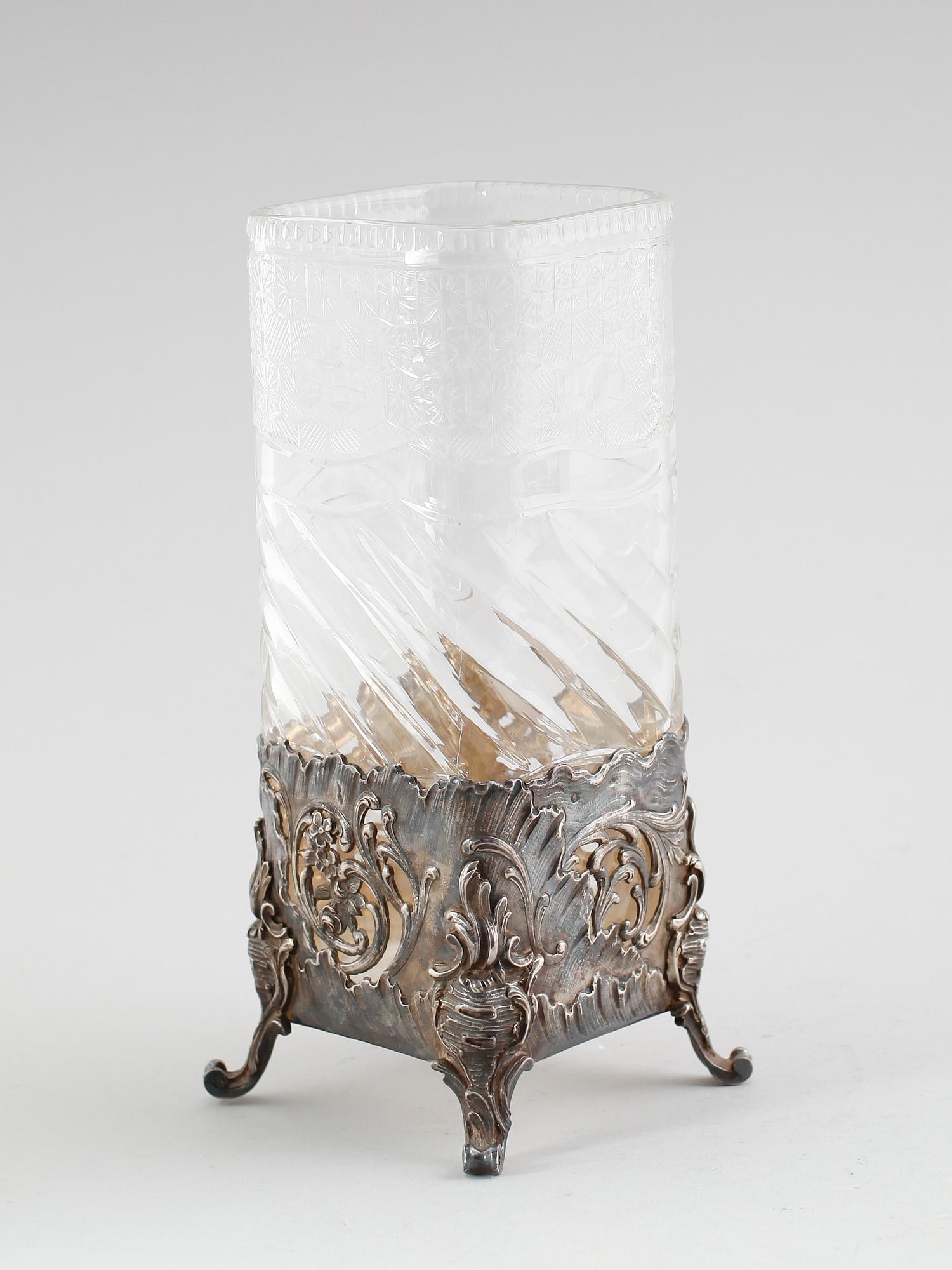 VAS, silver och glas, tidigt 1900-tal.