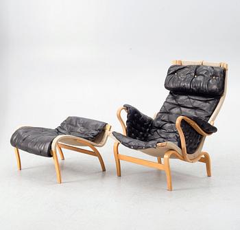 Bruno Mathsson, armchair with footstool, "Pernilla", Dux.