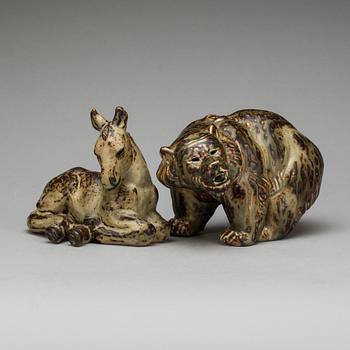 FIGURIN, 2 st. stengods, Knud Kyhn, Royal Copenhagen.