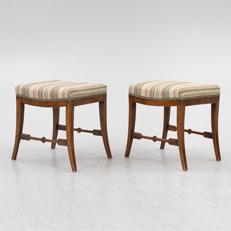 Stools, a pair, Empire, first half of the 19th century.