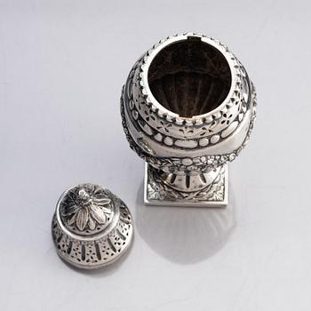 A Danish 18th century silver sugar caster, mark of Niels Pihl, Copenhagen 1783.