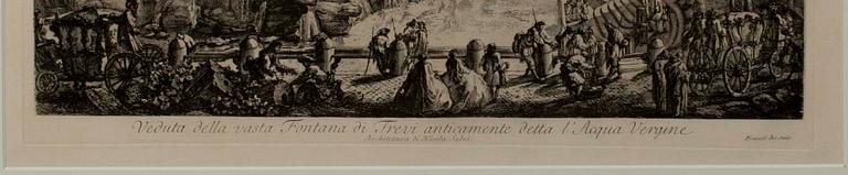 GIOVANNI BATTISTA PIRANESI, KOPPARSTICK, senare avdrag, Veduta della vasta Fontana di Trevi anticamente detta l'Acqua Vergine.
