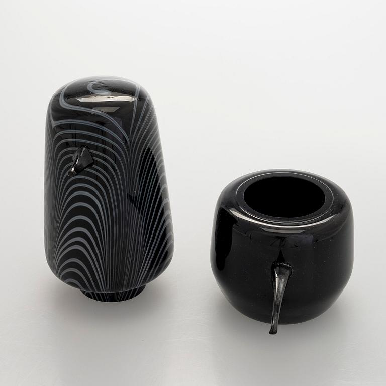 Matti Klenell, lasilintu, "Harakka Veli", signeerattu M. Klenell Iittala.