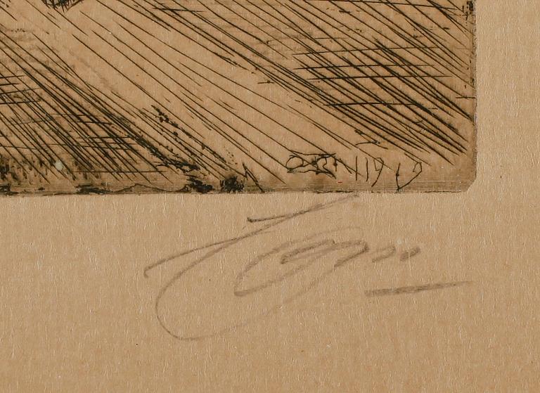ANDERS ZORN, etsning, signerad med blyerts.