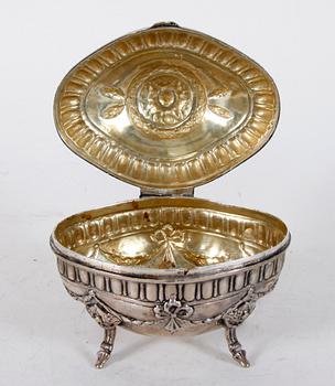 SOCKERSKÅL, silver, ca 300 gram, gustaviansk stil.