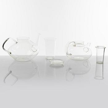 Wilhelm Wagenfeld, 22 glass service pieces, Jenaer Glaswerk, Schott & Gen, Germany.