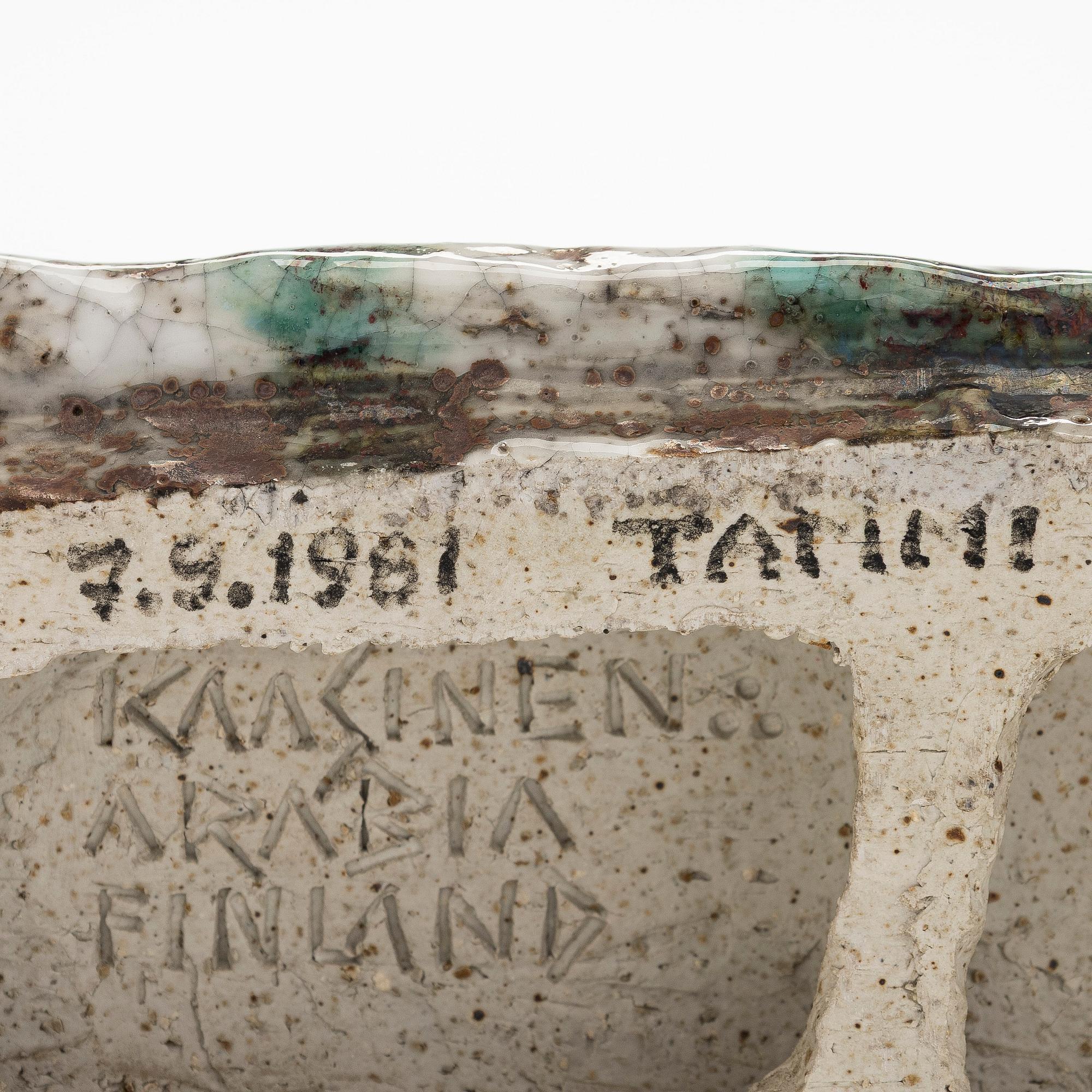 Taisto Kaasinen, skulptur, stengods, signerad Kaasinen Arabia Finland.