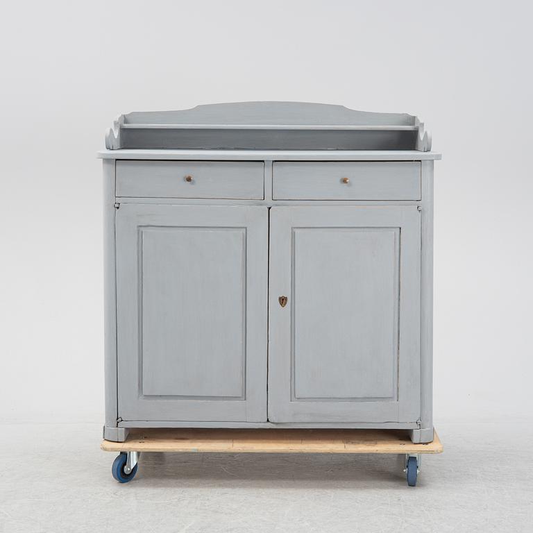 A painted cupboard, first half of the 19th Century.