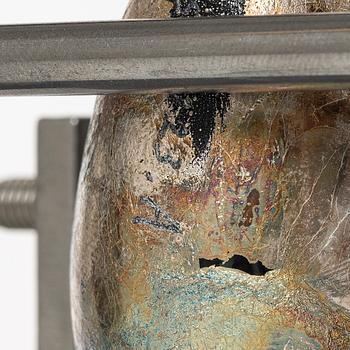 Bertil Vallien, a glass and metal sculpture, "Brains", Kosta Boda, Sweden, limited edition 100, signed.