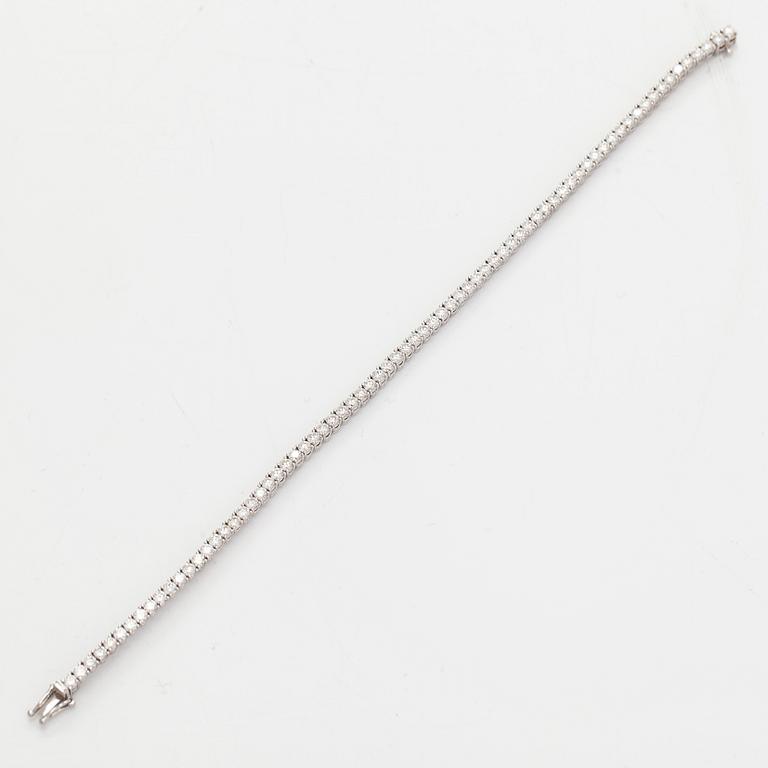 Tennis bracelet, brilliant-cut diamonds, 18K white gold.