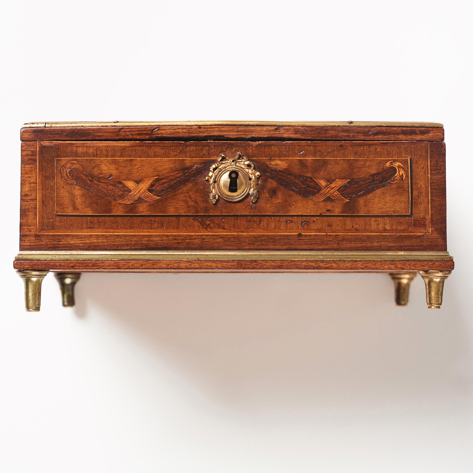 A Gustavian marquetry box with cover by G Haupt (1770-1784).