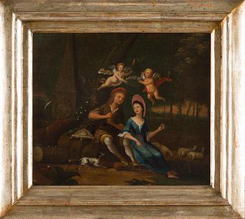 Willem van Mieris, his follower, The Lovers.