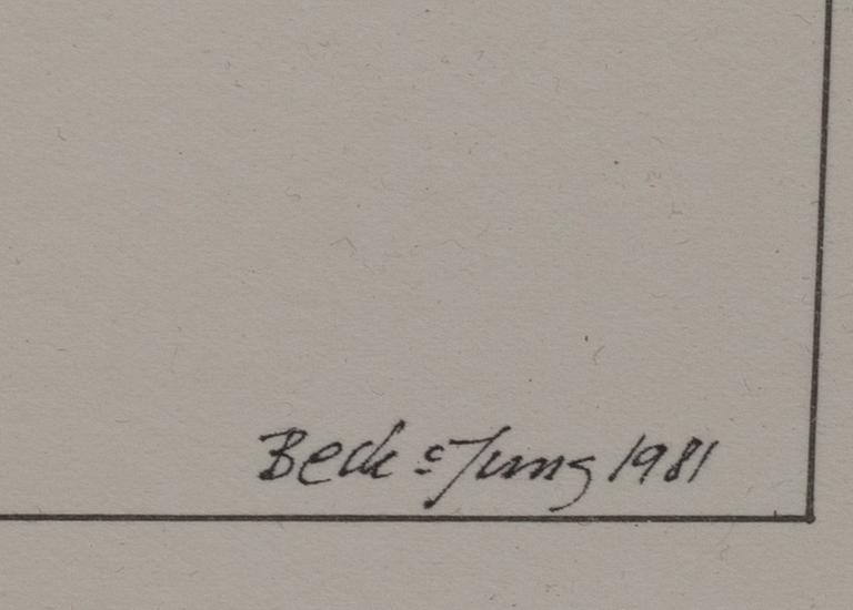 BECK & JUNG (HOLGER BÄCKSTRÖM & BO LJUNGBERG), Computer Ink plot, numrerad 70/90, signerad Beck & Jung 1981.