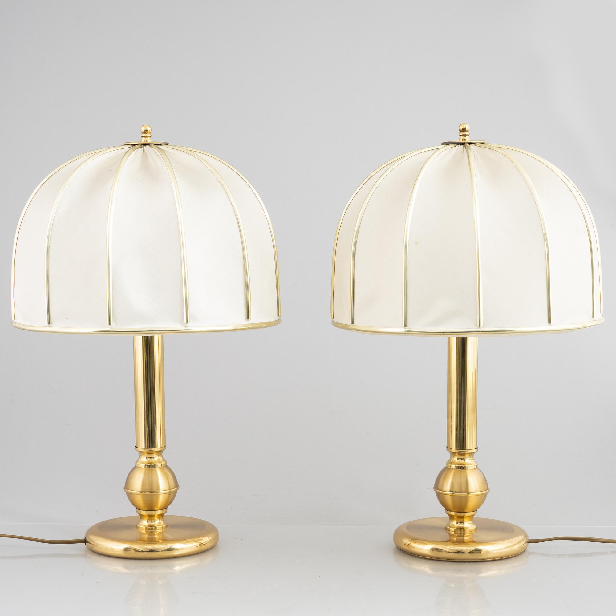 Table lamps a pair, attributed to Zuccoli, period.