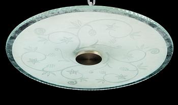 TAKPLAFOND, glas, Sverige, 1940-tal. Diameter 60 cm.