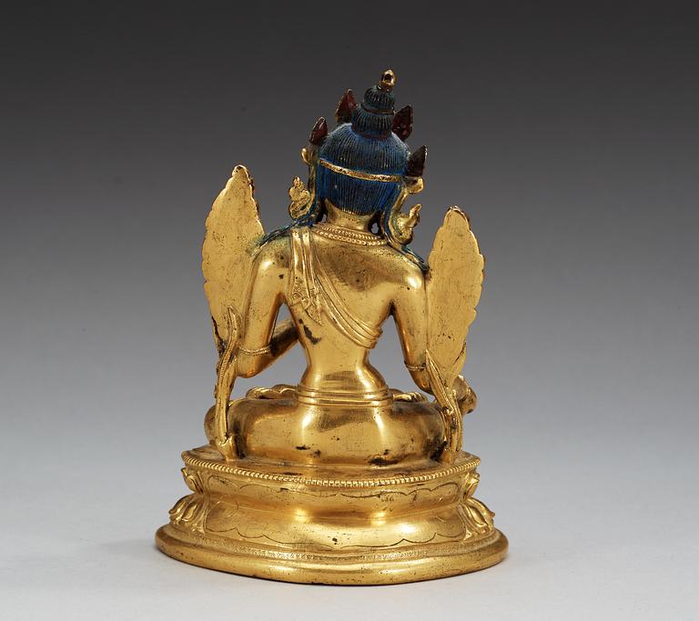 A gilt bronze Sino-Tibetan figure of White Tara, 19th Century.