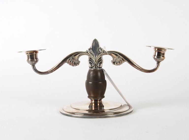 KANDELABER, art decostil, nysilver.