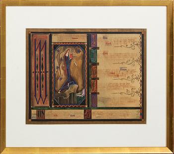 Gösta Adrian-Nilsson, mixed media, signed.