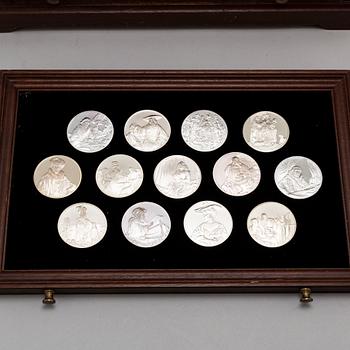 50 sterling silver medals, 'Rembrandt i silver', Franklin Mint AB, 1974.