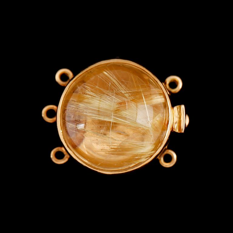 COLLIERLÅS, 18 k guld, Rey Urban, 1967, med rutilnålar.