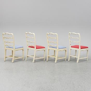 Four end of the 18th Century Gustavians chairs.