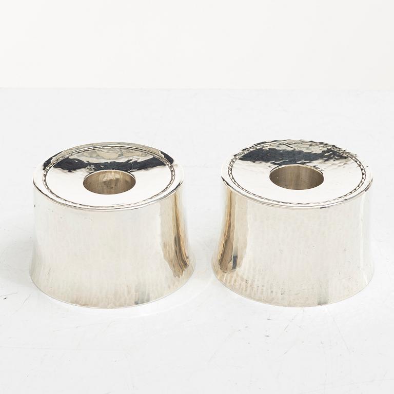 Ingrid Råström, & Lennart Råström, candlesticks, a pair, silver, CG Råström, Stockholm 1972-1975.
