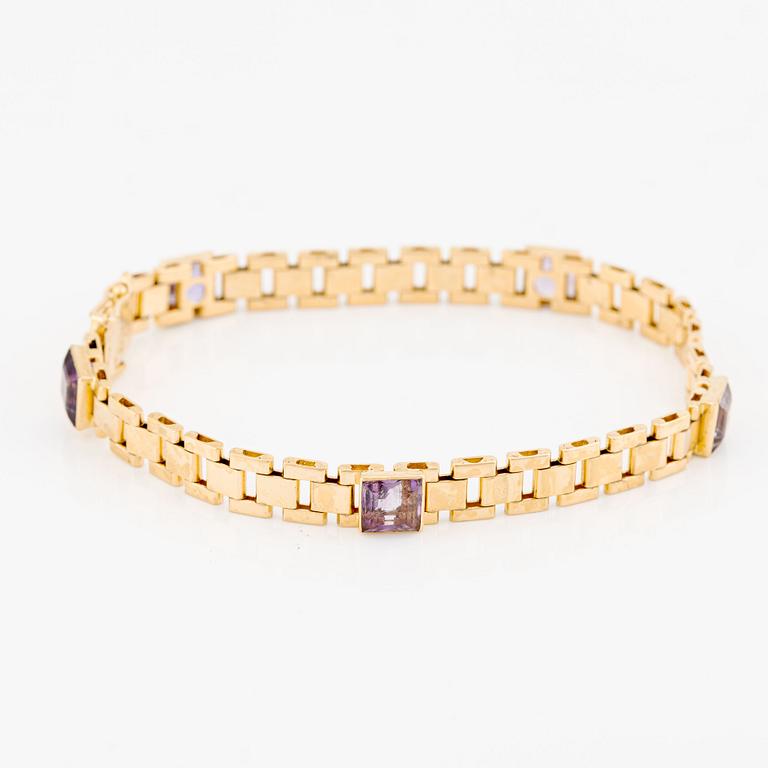 Armband 18K guld med ametister.